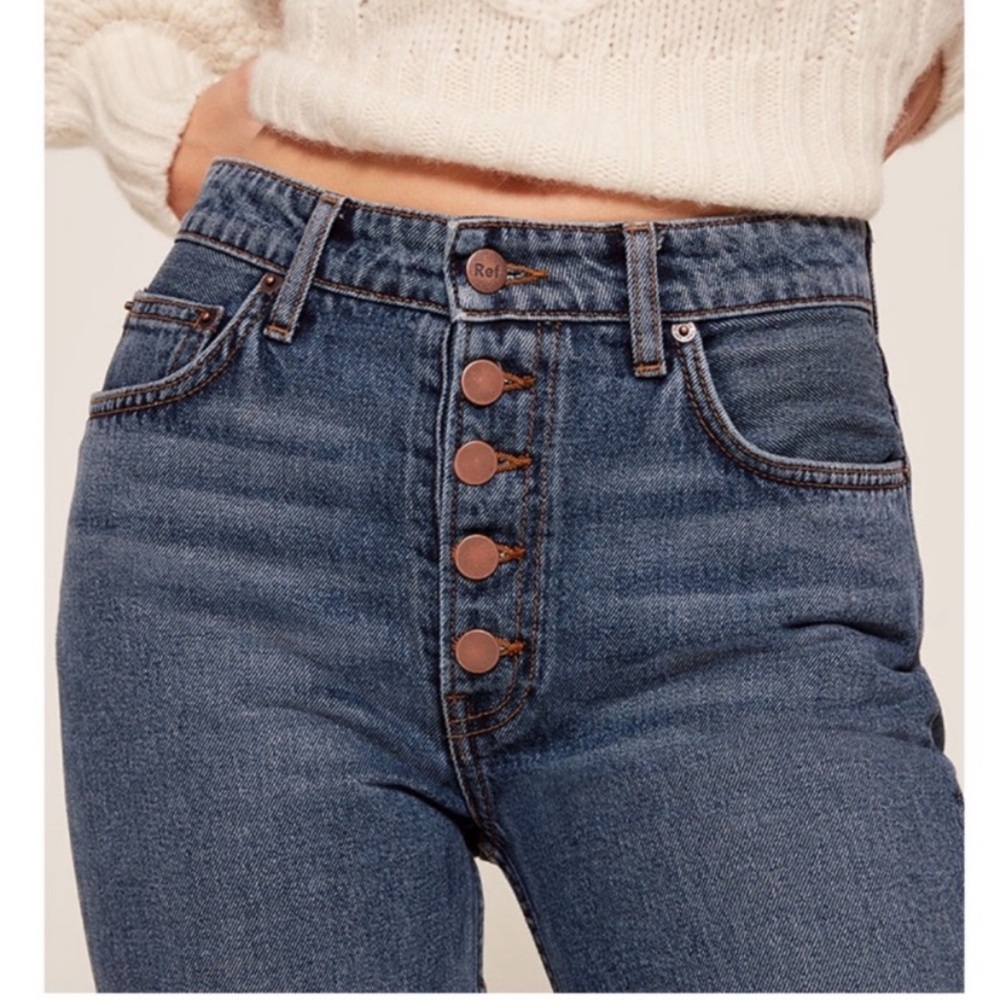 High-Rise Button-Fly Women's Jeans - Blue